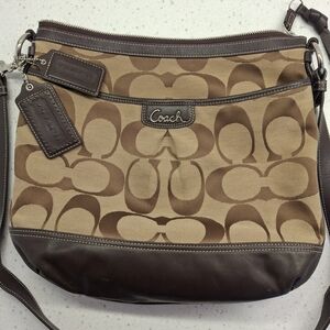 Coach Brown Signature Canvas Shoulder Bag